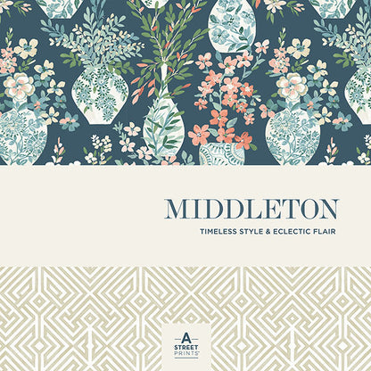 A-Street Prints Middleton Myrtle Wallpaper - Grey