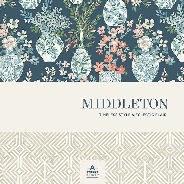 A-Street Prints Middleton Myrtle Wallpaper - Sea Green