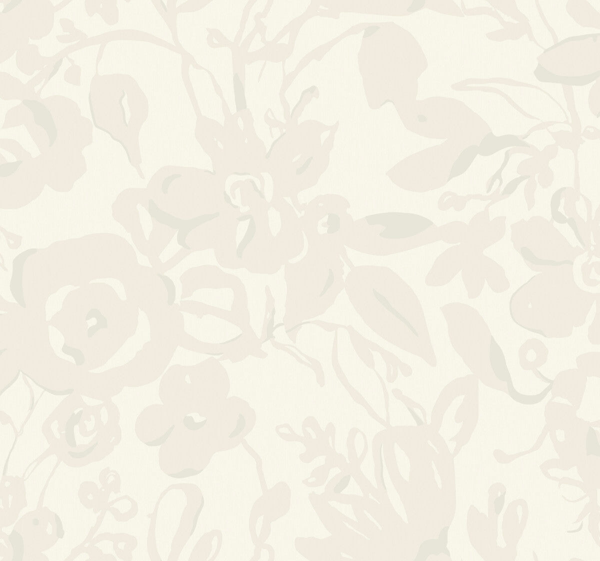 Blooms Second Edition Brushstroke Floral Wallpaper - Pearl