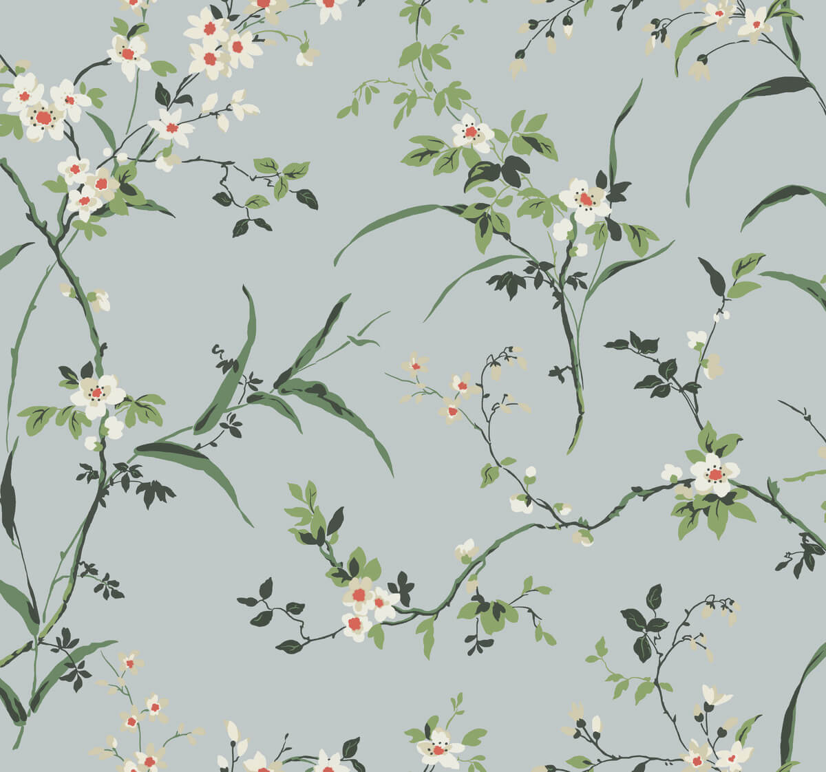 Blooms Second Edition Blossom Branches Wallpaper - Light Gray