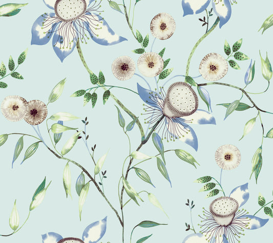 Blooms Second Edition Dream Blossom Wallpaper - Light Blue