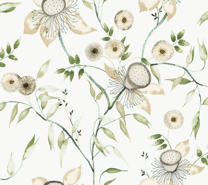 Blooms Second Edition Dream Blossom Wallpaper - White & Green