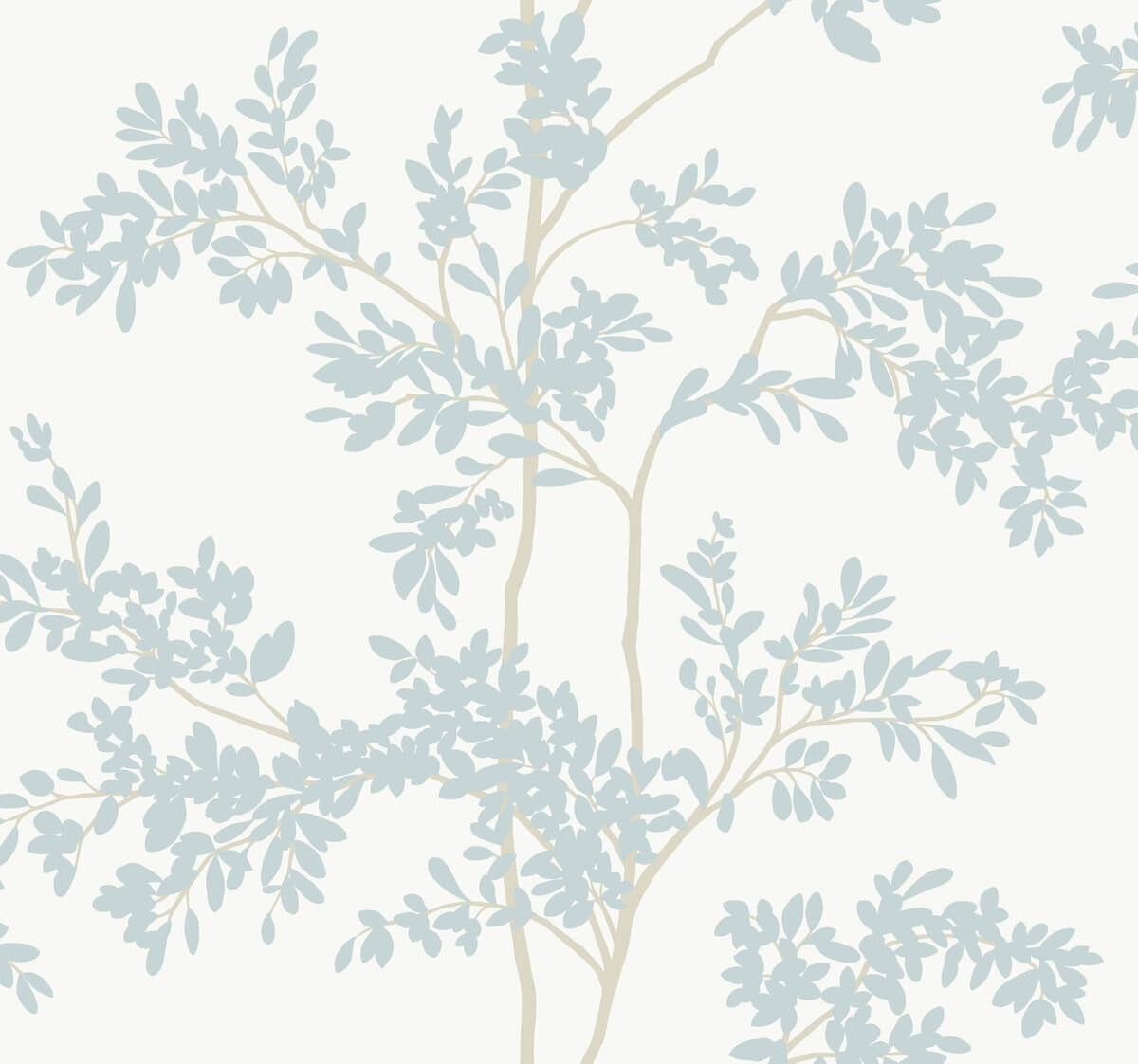 Blooms Second Edition Lunaria Silhouette Wallpaper - Cloud Blue