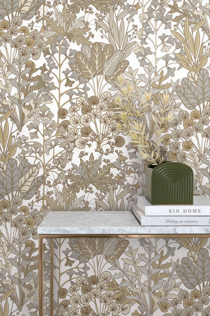 Blooms Second Edition Forest Floor Wallpaper - Neutral