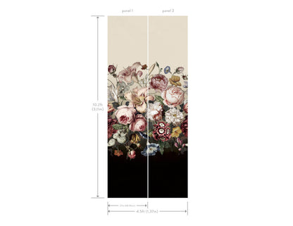 Blooms Second Edition Rachel Rose Wall Mural - Taupe