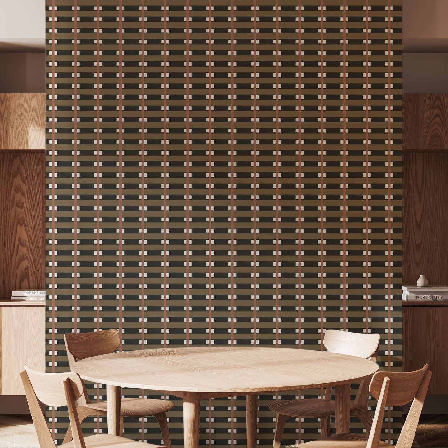 Mitchell Black Blessed Little Bungalow Lowcountry Sweetgrass Wallpaper - Black Brown