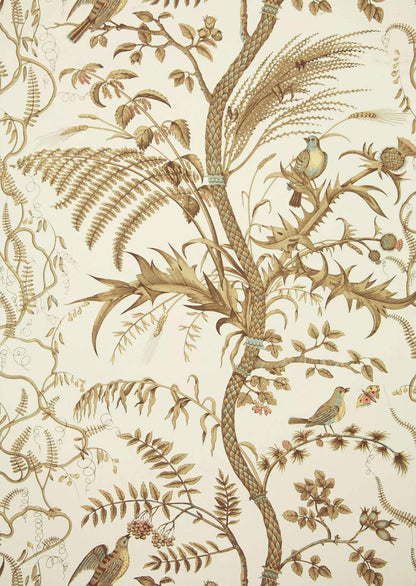 Brunschwig & Fils Bird And Thistle Wallpaper - SAMPLE