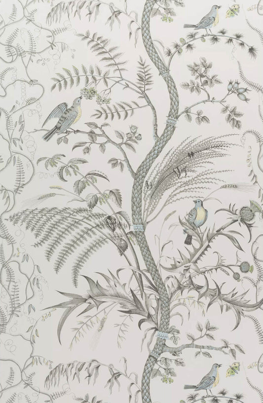 Brunschwig & Fils Bird And Thistle Wallpaper - SAMPLE