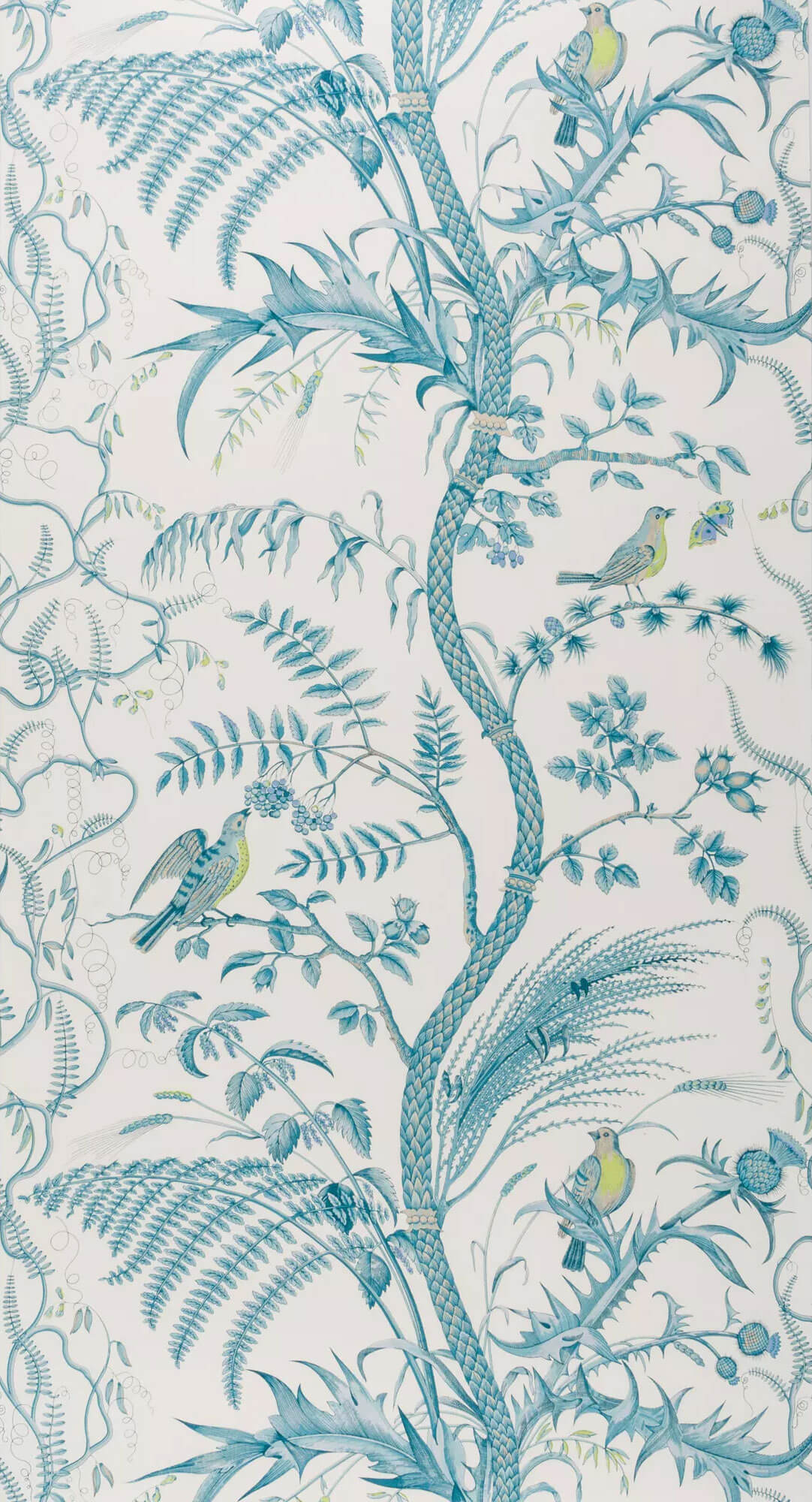 Brunschwig & Fils Bird And Thistle Wallpaper - SAMPLE