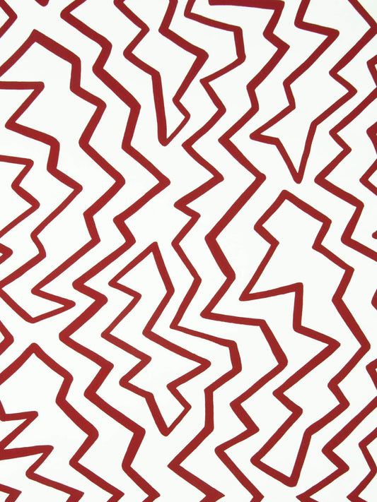 Brunschwig & Fils Staccato On Paper - Red On White