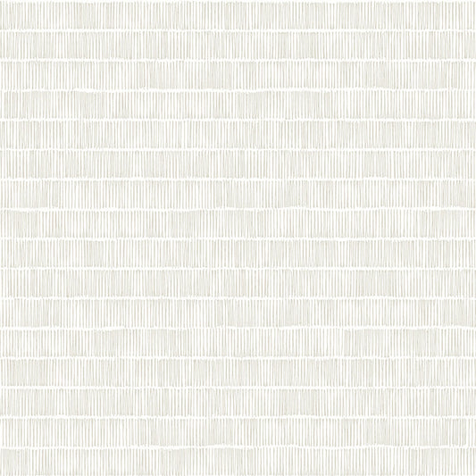 Black & White Resource Library Horizontal Hash Marks Wallpaper - White & Cream