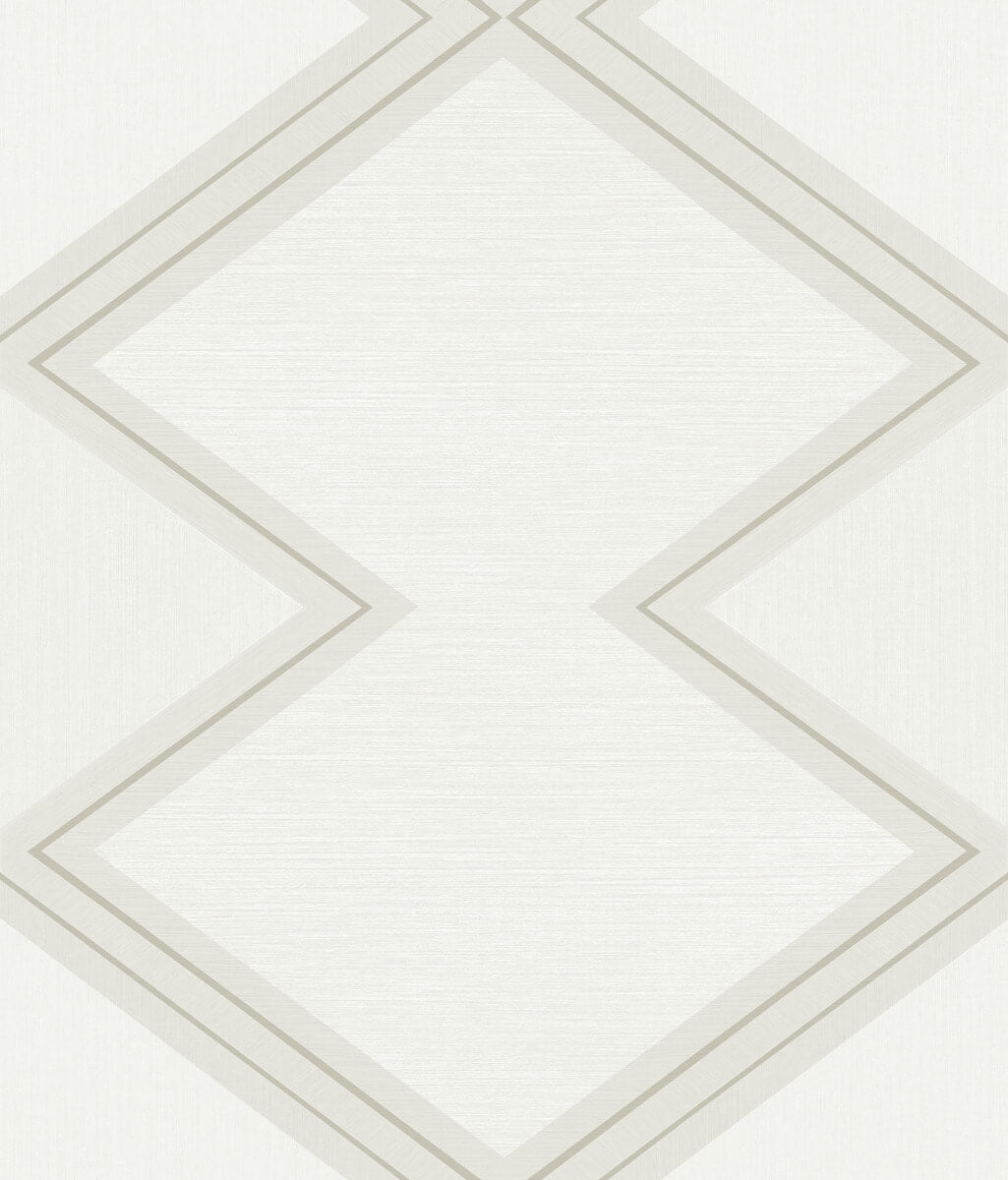 Black & White Resource Library Diamond Twist Wallpaper - White & Cream