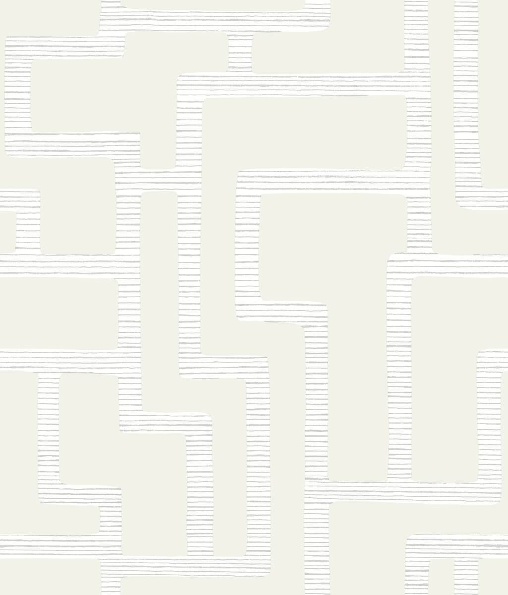 Black & White Resource Library Graphic Polyomino Wallpaper - Pearl