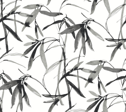 Black & White Resource Library Bamboo Ink Wallpaper - Black & White