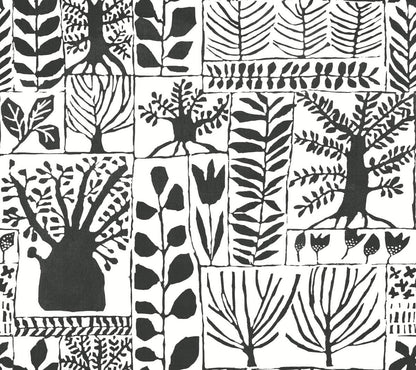 Black & White Resource Library Primitive Trees Wallpaper - Black & White