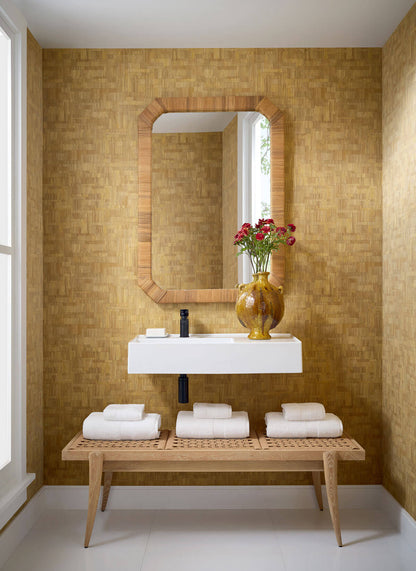 Thibaut Modern Resource Bamboo Mosaic Wallpaper - Natural