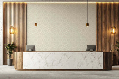 Mitchell Black Bloom Ring Wallpaper - Alabaster