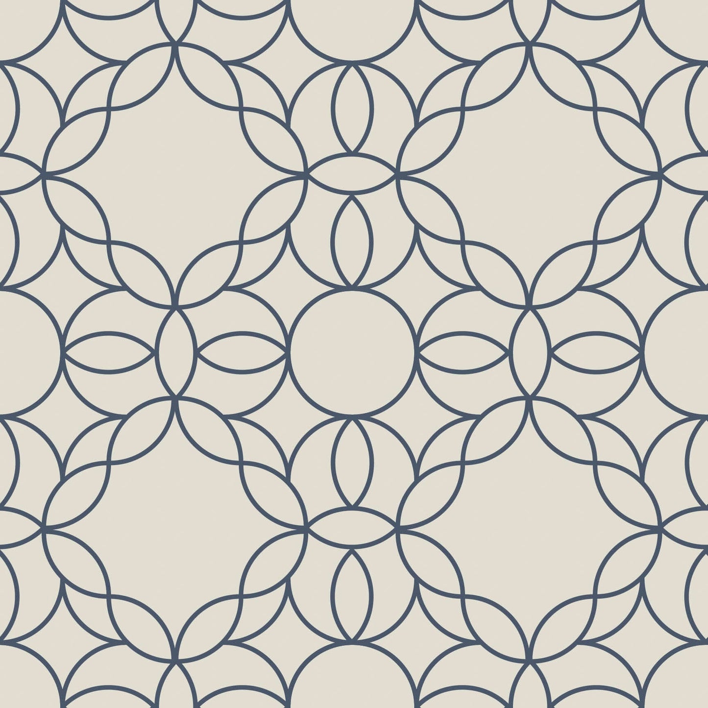 Mitchell Black Bloom Ring Wallpaper Sample - Oxford Blue