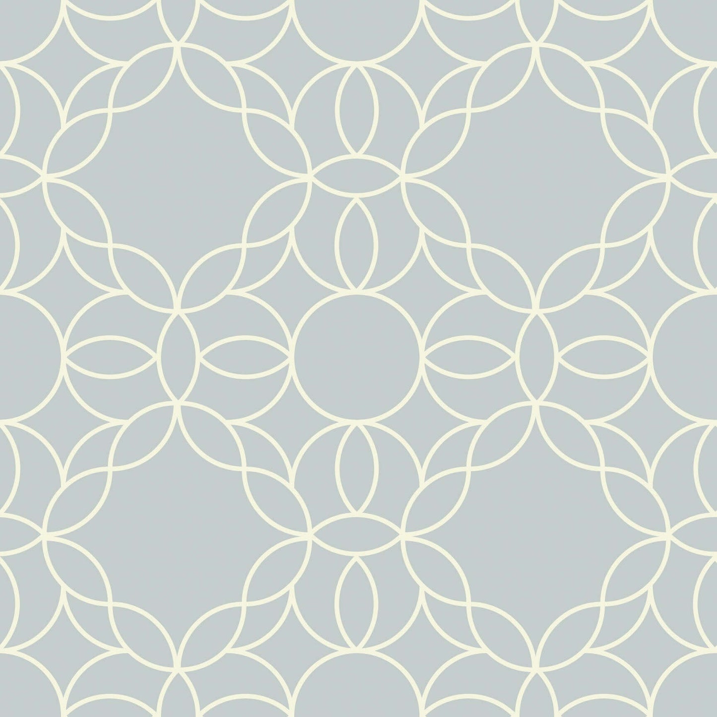 Mitchell Black Bloom Ring Wallpaper Sample - Pale Mineral Blue