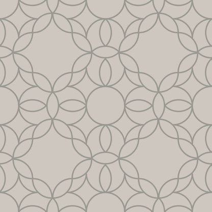 Mitchell Black Bloom Ring Wallpaper - Walnut