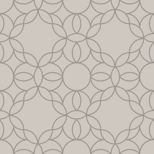 Mitchell Black Bloom Ring Wallpaper - Walnut