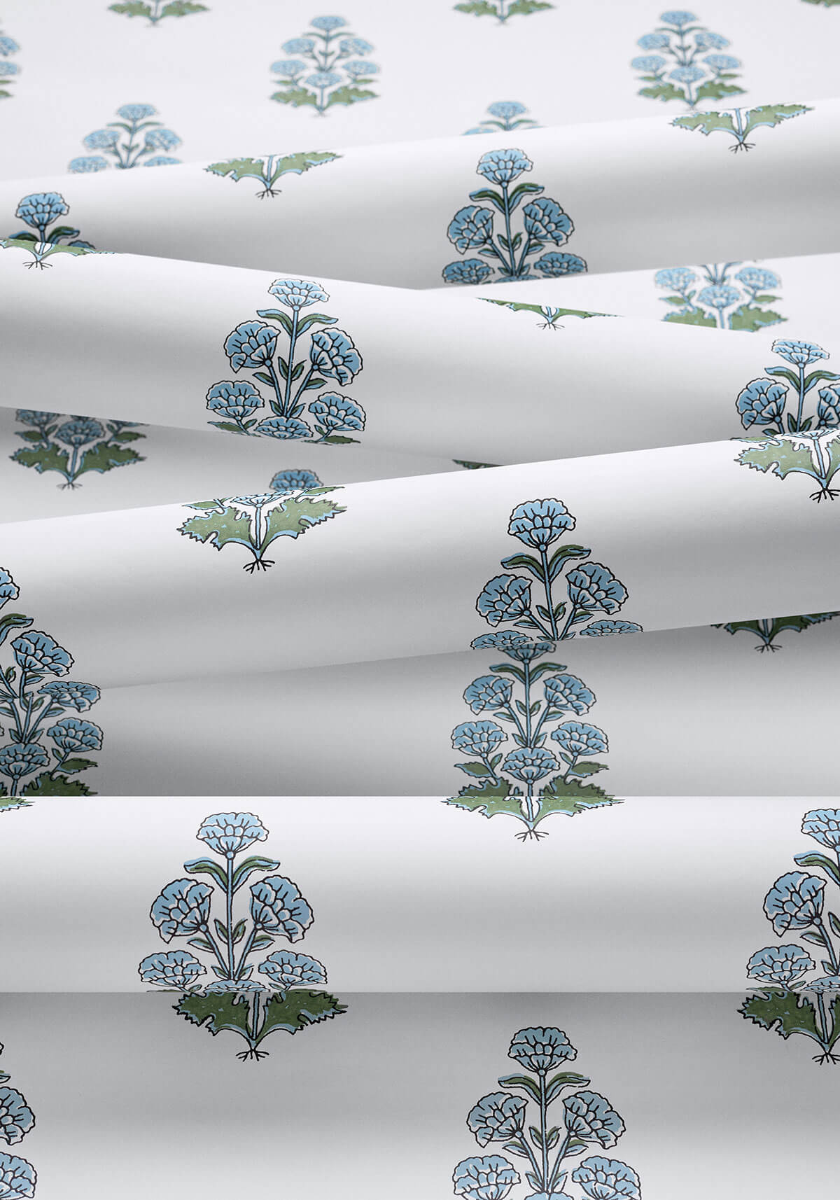 Thibaut Boxwood Audrey Wallpaper - Blue
