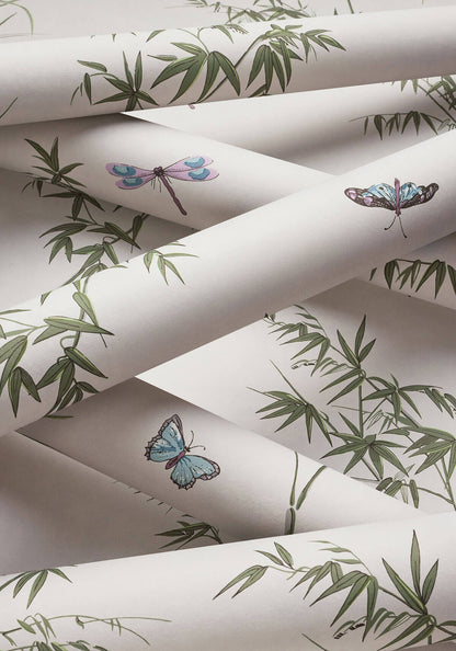 Thibaut Boxwood Virginia Wallpaper - Beige & Sage