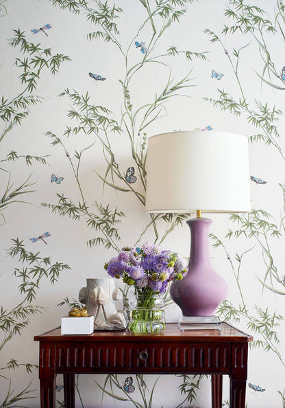 Thibaut Boxwood Virginia Wallpaper - Beige & Sage