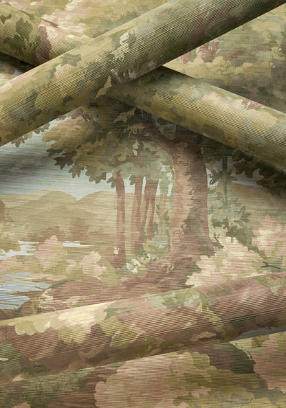 Thibaut Boxwood Woodland Clearing Wallpaper - Green