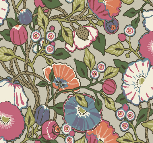 Conservatory Vincent Poppies Wallpaper - SAMPLE