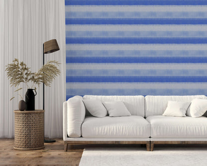 Mitchell Black Cabana Stripe Wallpaper - Blues