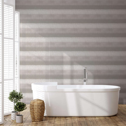 Mitchell Black Cabana Stripe Wallpaper - Tans