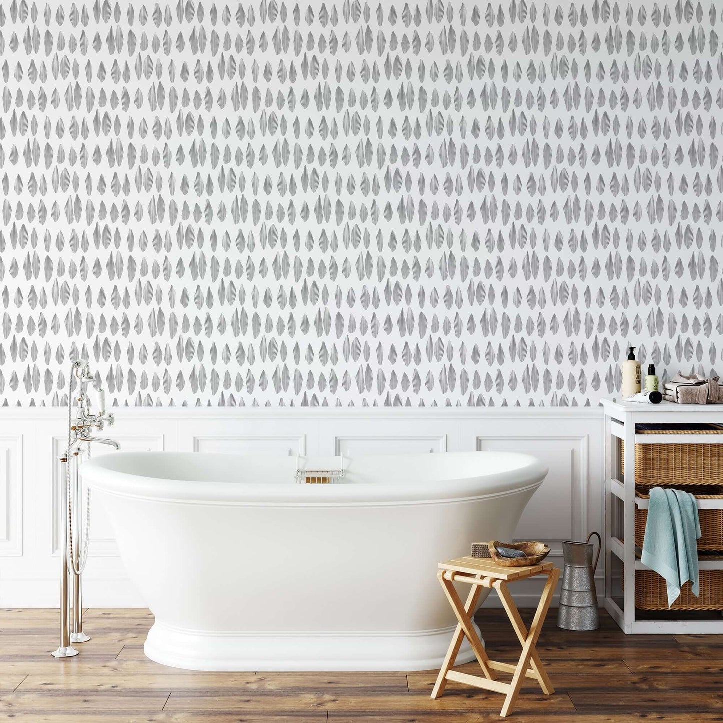 Mitchell Black Lome Cascade Wallpaper - Charcoal