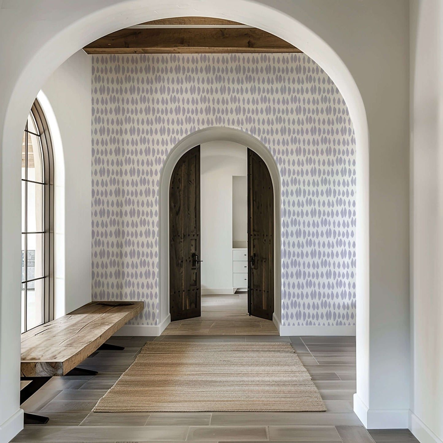 Mitchell Black Lome Cascade Wallpaper - Lavender