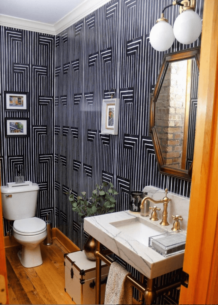 Mitchell Black Organic Chiseled Wallpaper - Black
