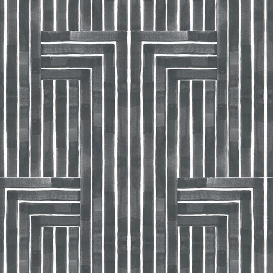 Mitchell Black Organic Chiseled Wallpaper - Grey