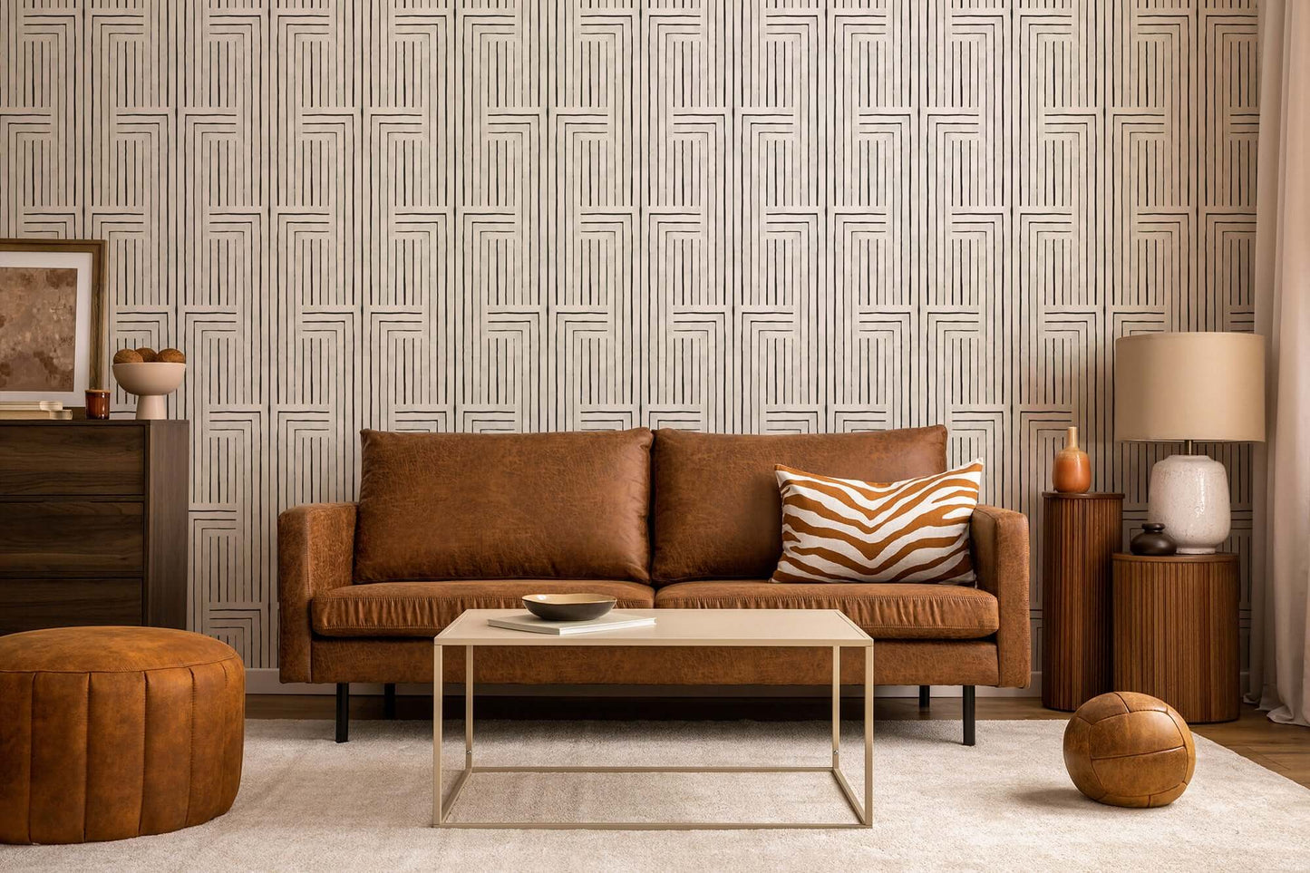 Mitchell Black Organic Chiseled Wallpaper - Marble White