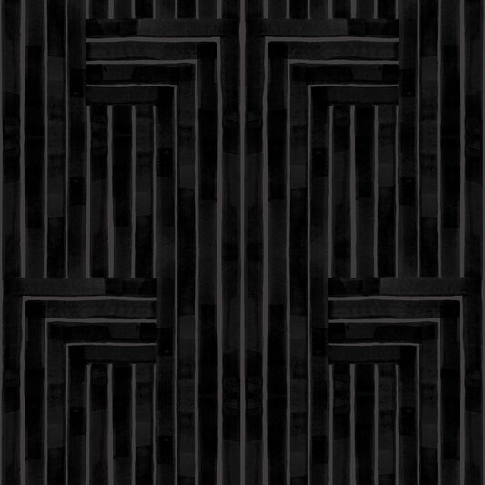 Dark geometric pattern with interlocking shapes