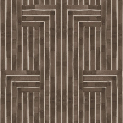 Mitchell Black Organic Chiseled Wallpaper - Sepia