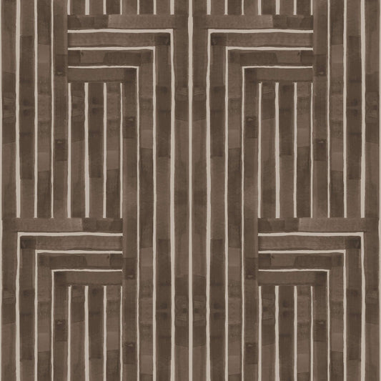 Mitchell Black Organic Chiseled Wallpaper - Sepia