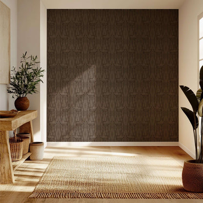 Mitchell Black Organic Chiseled Wallpaper - Sepia