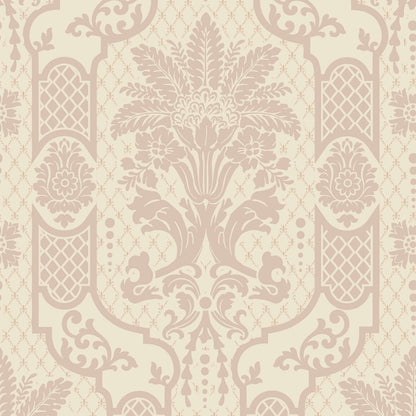 Mitchell Black Columnar Bloom Wallpaper - Blush Linen
