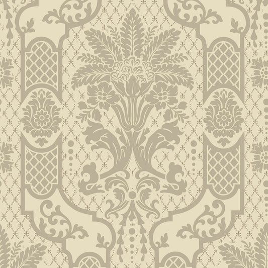 Mitchell Black Columnar Bloom Wallpaper - Champagne