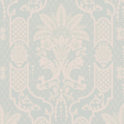 Mitchell Black Columnar Bloom Wallpaper - Cloud Blue
