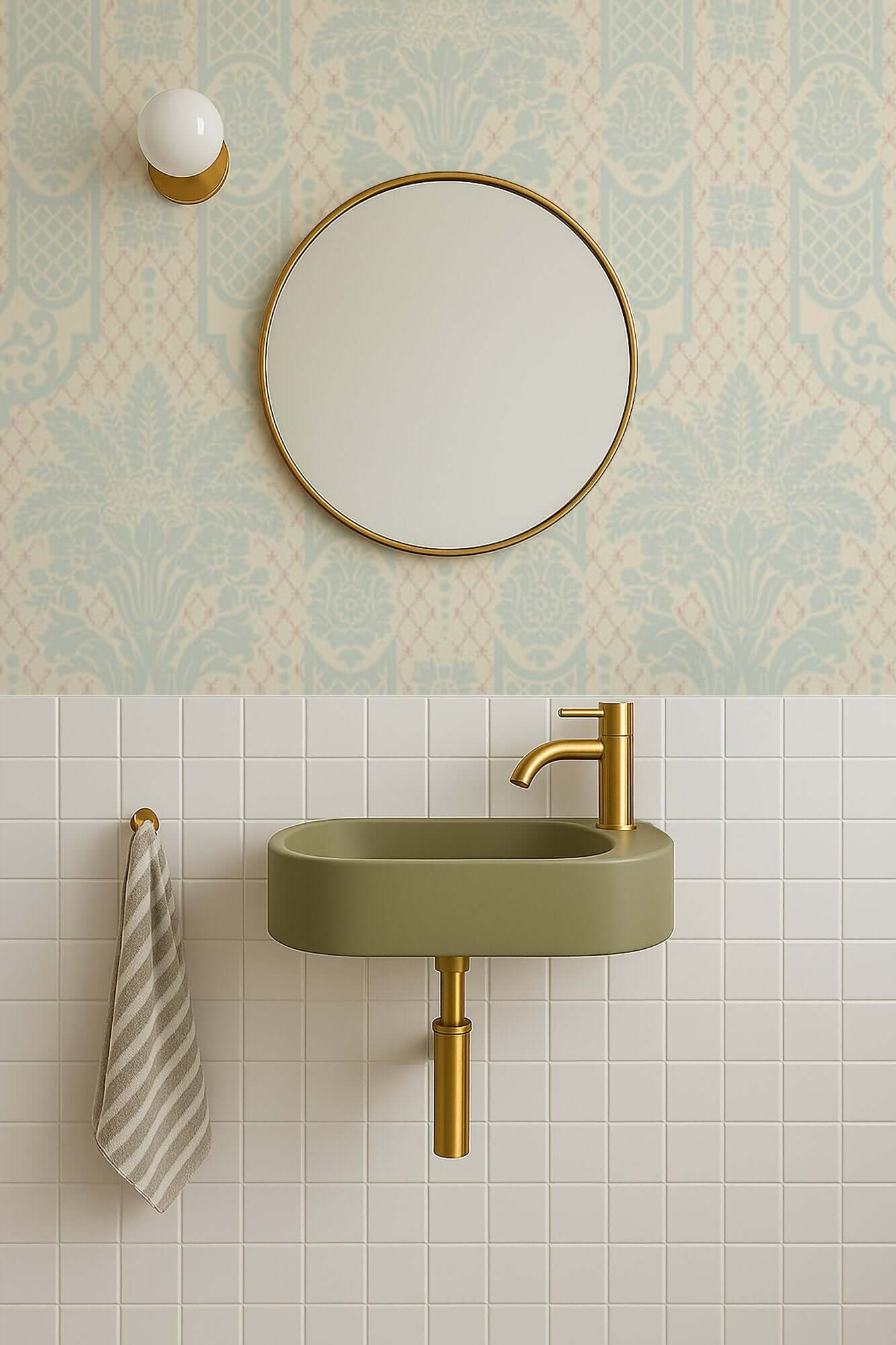 Mitchell Black Columnar Bloom Wallpaper - Eggshell