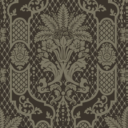 Mitchell Black Columnar Bloom Wallpaper - Golden Knight