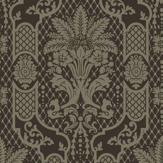 Mitchell Black Columnar Bloom Wallpaper - Golden Knight