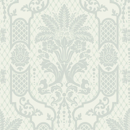 Mitchell Black Columnar Bloom Wallpaper - Pale Blue Gray