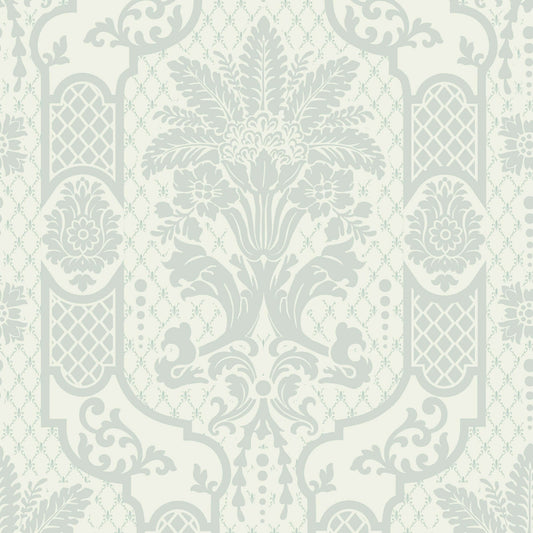 Mitchell Black Columnar Bloom Wallpaper - Pale Blue Gray