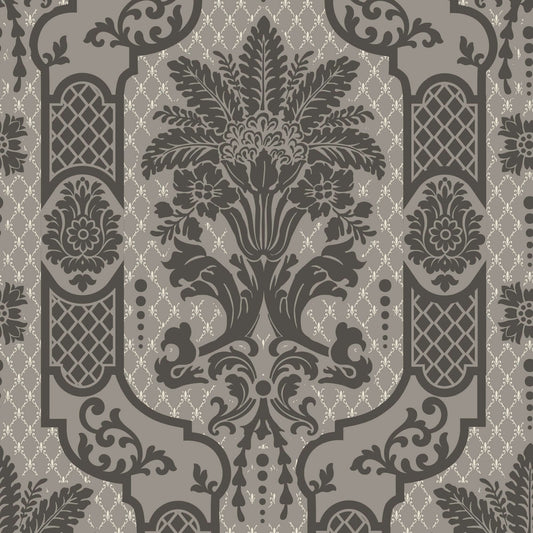Mitchell Black Columnar Bloom Wallpaper - Umber Ink